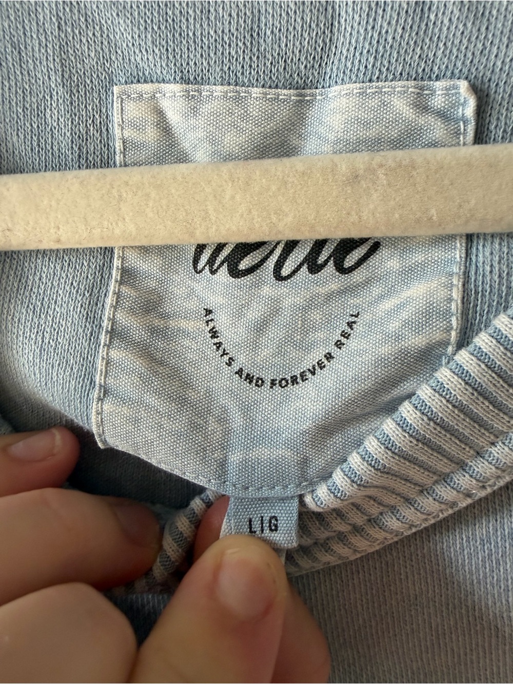 aerie Light Blue Oversized Sweatshirt & Barrel Pants Set, Size L/XL (see notes) - Picture 3 of 11